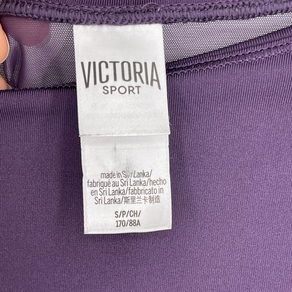 Victoria Sport Purple Active Long Sleeve Mesh Back Top Size S - Picture 4 of 6